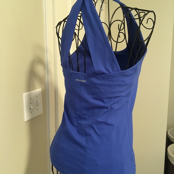 Athleisure Exercise Yoga Top XS Blue - Picture 2 of 3